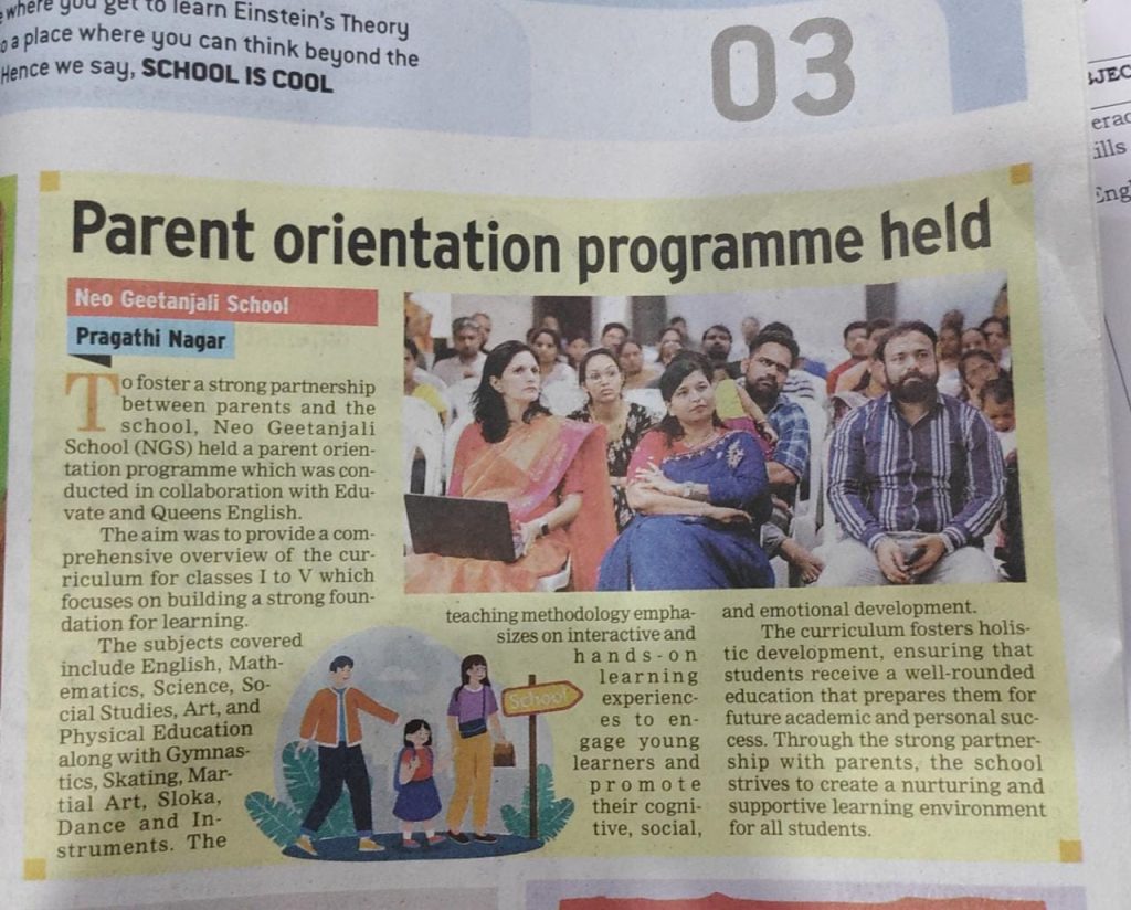 Parent Orientation Program at Neo Geetanjali School